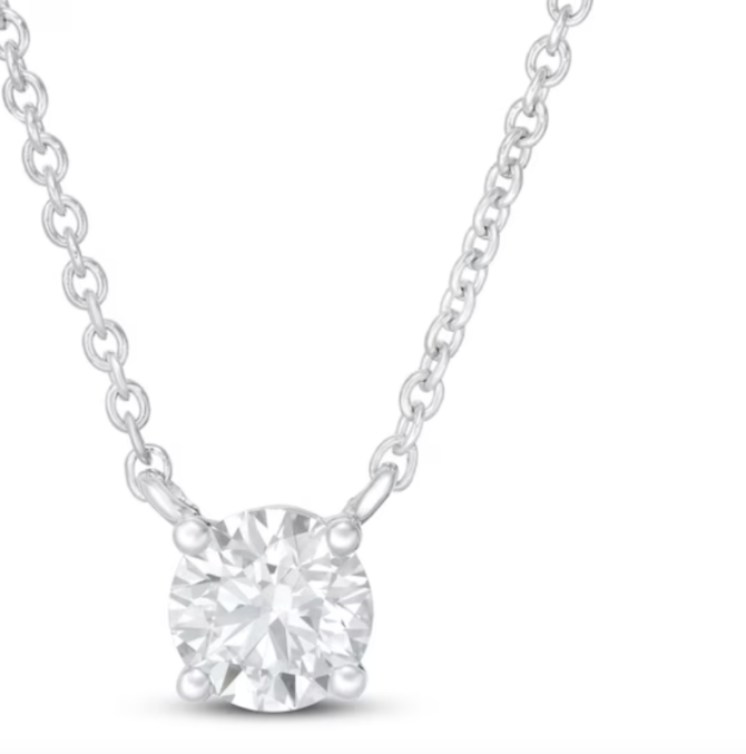 1/2 Carat Lab-Created Diamond Necklace in 14K White Gold (SI2/F) | 19" Chain